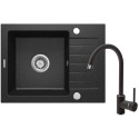 Набір для кухні Deante Zorba, гранітна мийка ZQZ_211A + зміш. BEN_262M, графіт-хром