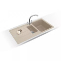 Мийка кухонна Franke Basis фраграніт, прямокут., з крилом, 970х500х200мм, чаша - 2, врізна, бежевий