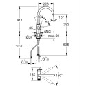 Змішувач для кухні Grohe Blue Pure BauCurve для подачі технічної і фільтрованої води, довж.виливу - 223мм, поворотний, хром