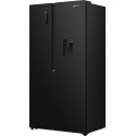 Холодильник SBS Gorenje, 179х62х92см, 2 двері, 344(197)л, А+, NF+, Інв., Зона св-ті, диспенсер, генератор льоду, Зовн. Диспл, чорний