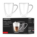 Набір чашок з ручками і подвійними стінками ARDESTO, 430мл, 2шт, боросилікатне скло, прозорий