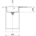 Мийка кухонна Franke Centro, фраграніт, прямокутник, з крилом, 780х500х200мм, чаша - 1, накладна, CNG 611-78 TL , чорний матовий