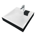 Раковина, умивальник Adamant WASHER NEW, штучний камінь, прямокут., з отвором для змішувача, без переливу, 595х595х115мм, накладний, чорно-білий