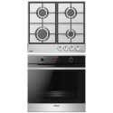 Комплект Hansa (духовка електрична + поверхня газова), чорний+нерж