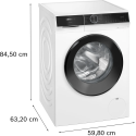Пральна машина Siemens фронтальна, 9кг, 1400, A, 59см, дисплей, білий