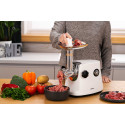 М'ясорубка ARDESTO, 1600Вт, 1.6кг/хв, 3 решітки, насадка для ковбас, кеббе, 3 терки, пластик, біло-сріблястий
