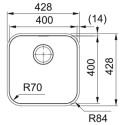 Мийка кухонна Franke Smart, нерж.сталь, квадрат, без крила, 399х399мм, чаша - 1, монтаж під стільницю, SRX 110-40, нерж поліров.