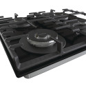 Варильна поверхня Gorenje газова на склі, 60см, чавун, чорний