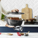 Каструля Tefal Air, з кришкою, 5.7л, алюміній, чорний