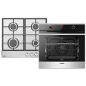 Комплект Hansa (духовка електрична + поверхня газова), чорний+нерж