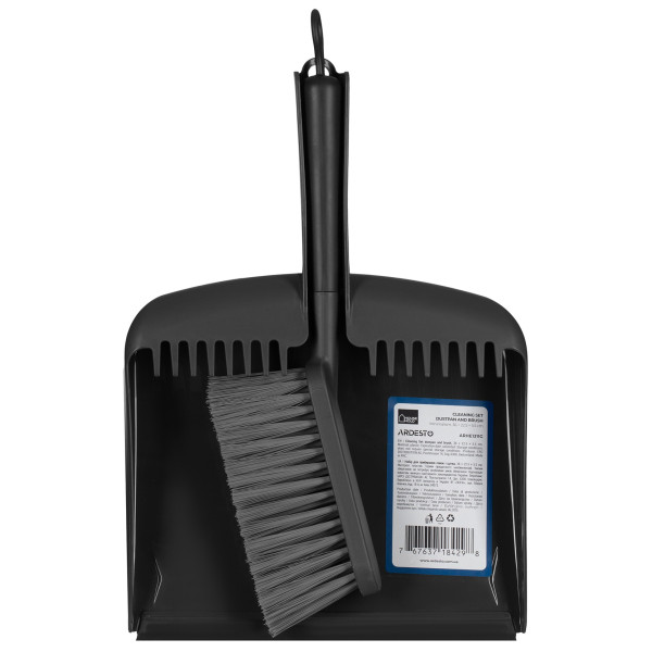 Набір для прибирання совок і щітка ARDESTO Minimalism 36x22.5x5.5см, пластик, сірий темний