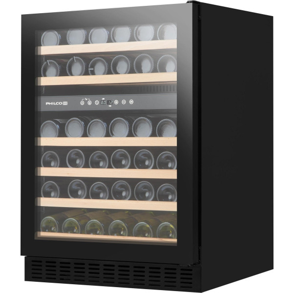 Холодильник Philco для вина, 81.3 х 59.5 х 57, холод.відд.-135л, зон - 2, бут-46, диспл, підсвітка, чорний