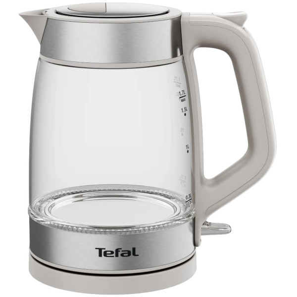 Електрочайник Tefal Glass Kettle 1.7л, скло, з підсвіткою, біло-срібний