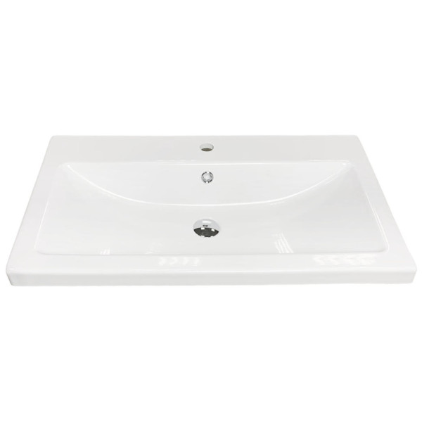 Раковина, умивальник Adamant CERS, штучний камінь, прямокут., з отвором для змішувача, з отвором для переливу, 895x450x158мм, накладний, білий