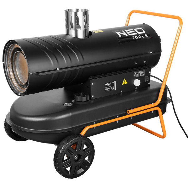Теплова гармата дизельна Neo Tools, прямого нагріву, 20кВт, 180м2, 750м3/год, колеса, чорний, 23.16кг