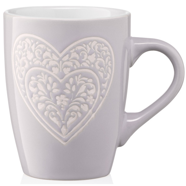 Чашка ARDESTO Heart, 330мл, кераміка, сірий