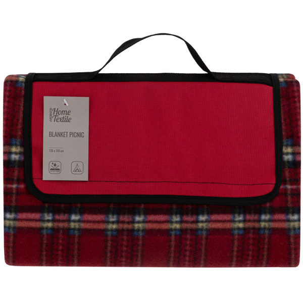 Плед ARDESTO Picnic 130х170см, 100% поліестер, клітинка червоний