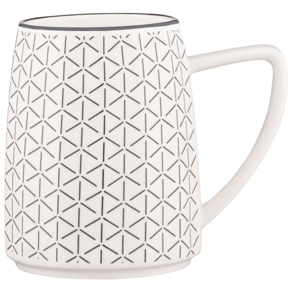 Чашка ARDESTO Lamberto, 360мл, порцеляна, біло-сірий