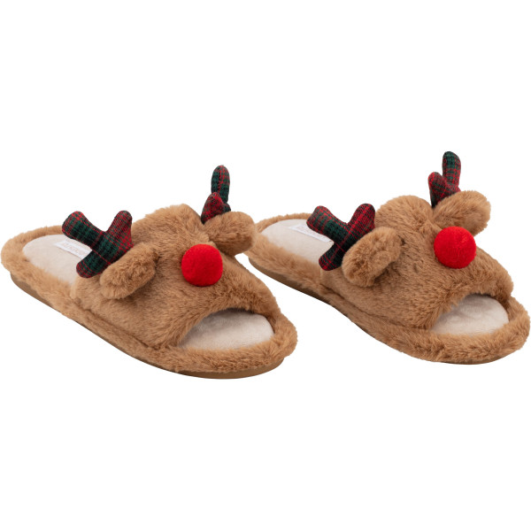 Взуття домашнє ARDESTO Christmas 38/39 розмір, 100% поліестер, підошва 100% гума, коричневий