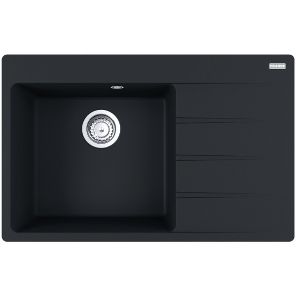 Мийка кухонна Franke Centro, фраграніт, прямокутник, з крилом, 780х500х200мм, чаша - 1, накладна, CNG 611-78 TL , чорний матовий