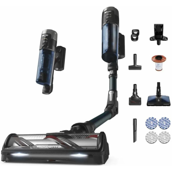 Пилосос Rowenta безпровідний X-Force Flex 13.60, 200Вт, конт пил -0.65л, автон. робота до 60хв, НЕРА, підсвітка, гнучка насадка, синій