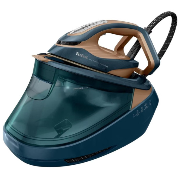Праска-парогенератор Tefal Express Vision Max, 3000Вт, 1200мл, паровий удар -850гр, постійна пара - 215гр, керам. підошва, синьо-золотий