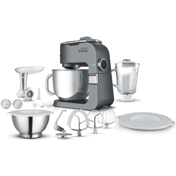 Кухонна машина Sencor Paul 1 1700Вт, чаша-метал, корпус-метал/пластик, насадок-12, метал