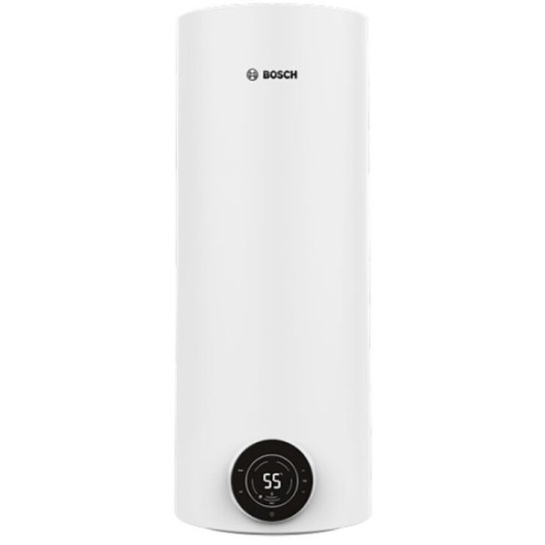 Водонагрівач електр. BOSCH круглий слім Tronic 4000T, 50л, 1,5кВт, сухий тен, вертикальний монтаж, електр. кер-ння, B, білий