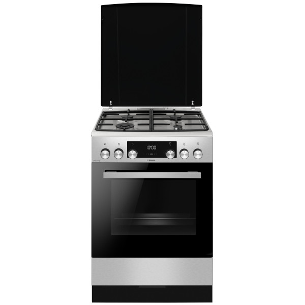 Плита Hansa комбінована, 77л, 60x60см, дисплей, конвекція, чавун, нерж