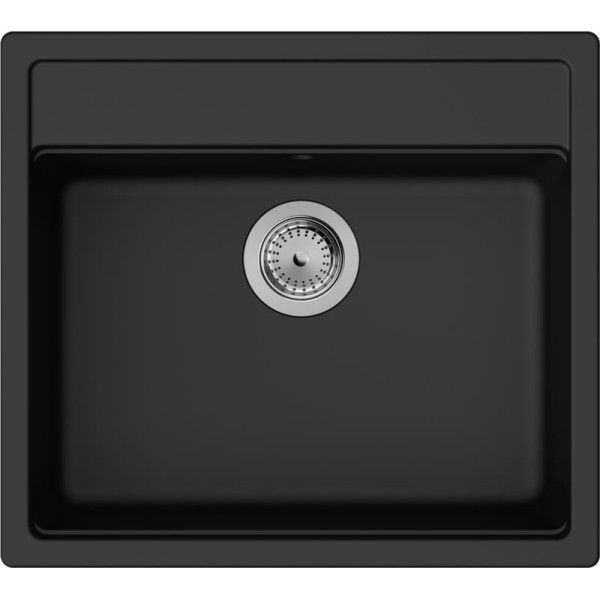 Мийка кухонна Hansgrohe S52, граніт, прямокутник, без крила, 550х490х190мм, чаша - 1, врізна, S520-F510, чорний графіт
