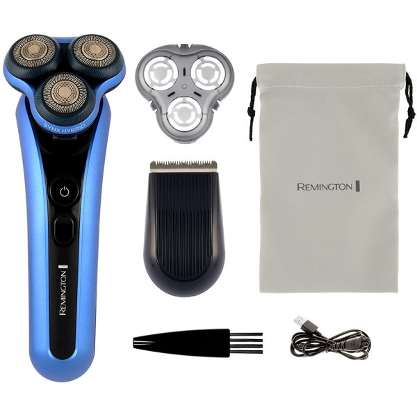 Бритва електр. Remington роторна X7 Limitless X, бритв.головок-3, від мережі, сух.+волог., тример, водонепрон., швид. зарядка, чорно-синій