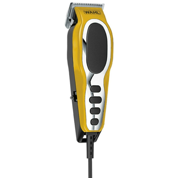 Машинка для стрижки Wahl Close Cut Pro Clipper, від мережі, вібраційний мотор, насадок-6, кейс, сталь, жовтий