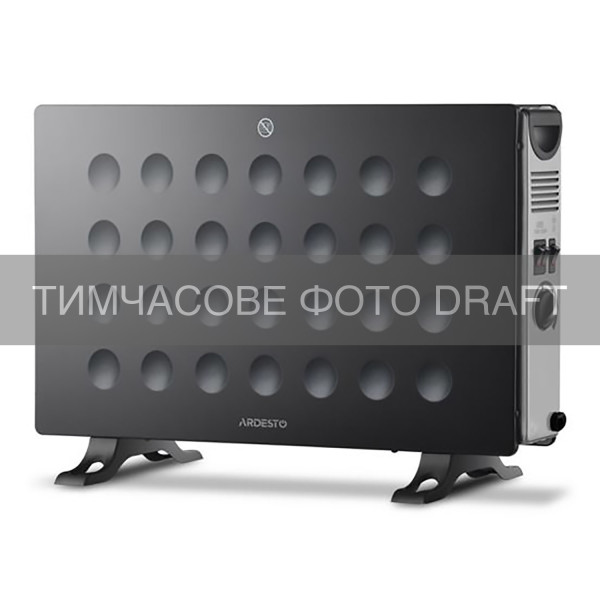 Конвектор ARDESTO CHH-2000MBF 20м2, 2000Вт, вбуд-ний вентилятор, мех. кер-ння, відкритий нагрів. елементт, чорний
