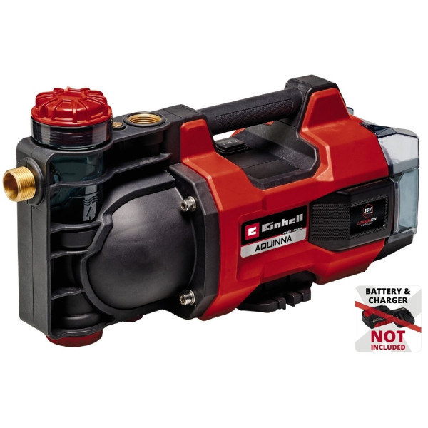 Насос відцентровий акумуляторний Einhell Professional AQUINNA 36/34, 36В(18В+18В) 3400л/год, вис. 37м, глиб. 6м режими ECO/BOOST, 4.2кг, без АКБ та ЗП