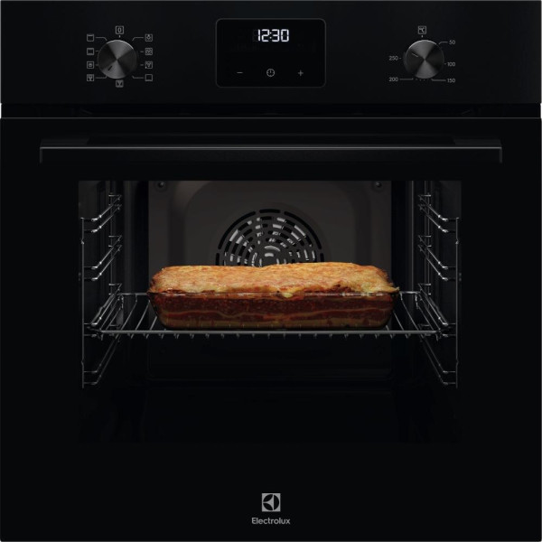 Духова шафа Electrolux електрична, 65л, A, дисплей, конвекція, телескопічні напрямні, чорний