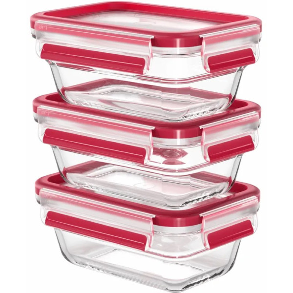 Набір контейнерів Tefal Master Seal, 3шт., скло, прозорий