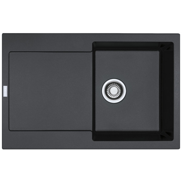 Мийка кухонна Franke Centro, фраграніт, прямокутник, з крилом, 780х500х200мм, чаша - 1, врізна, CNG 611-78 XL, чорний матовий