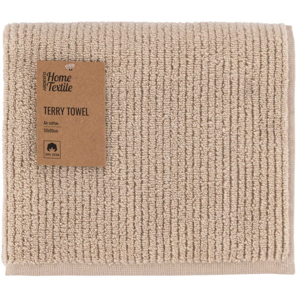 Рушник махровий ARDESTO Air, 50х90см, 100% бавовна, бежевий