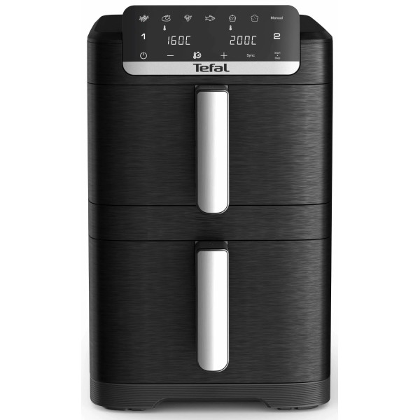 Мультипіч Tefal Easy Fry Crispy Stack, 2700Вт, чаша-6+4л, сенсорне керув., 2 чаши, гриль, пластик, чорний