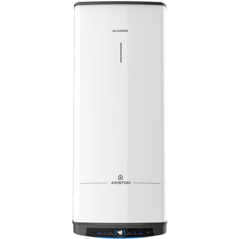Водонагрівач електр. Ariston QUADRIS 120 WIFI FR EU прямокутний, 120л, 2,4кВт, сух. нагр. елемент, ел. кер-ня, B, Франція, білий
