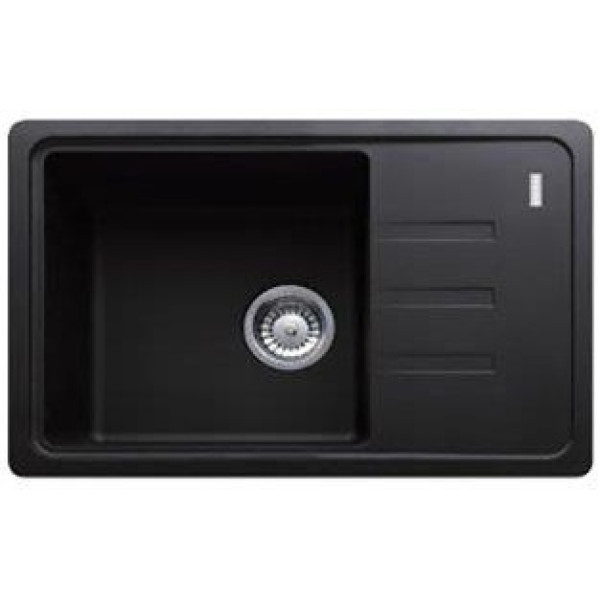 Мийка кухонна Franke Malta, фраграніт, прямокутник, з крилом, 620х435х200мм, чаша - 1, накладна, BSG 611-62, онікс