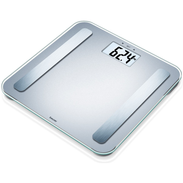 Ваги Beurer підлогові діагностичні, 180кг,підсвіч., дисплея,1хCR2032,скло, сірий