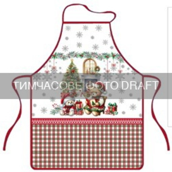 Фартух ARDESTO Christmas Bears 60х80см, 100% поліестер, зелений