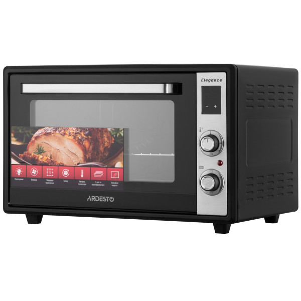 Піч електрична ARDESTO Elegance, 60л, 2000Вт, електр., конвекція, подвійне скло, чорний