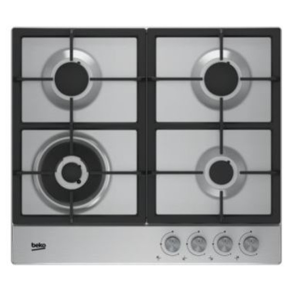 Варильна поверхня Beko газова, 60см, чавун, нерж