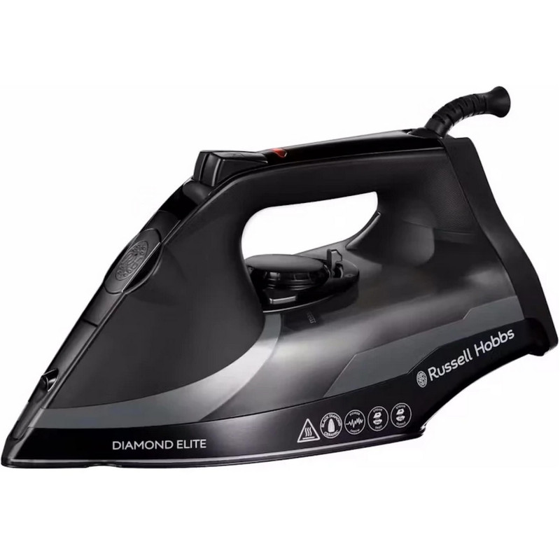 Праска Russell Hobbs Diamond Elite, 3100Вт, 350мл, паровий удар -220гр, самоочищування, керам. підошва, чорний