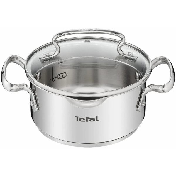 Каструля Tefal DUETTO+, 1.5л, з кришкою, нержавіюча сталь, скло