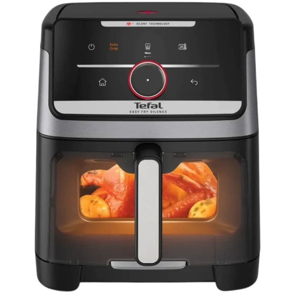 Мультипіч Tefal Easy Fry Silence XXL Smart Vision, 1800Вт, чаша-7л, сенсорне керув., 55 програм, з віконцем, пластик, нерж. сталь-чорний