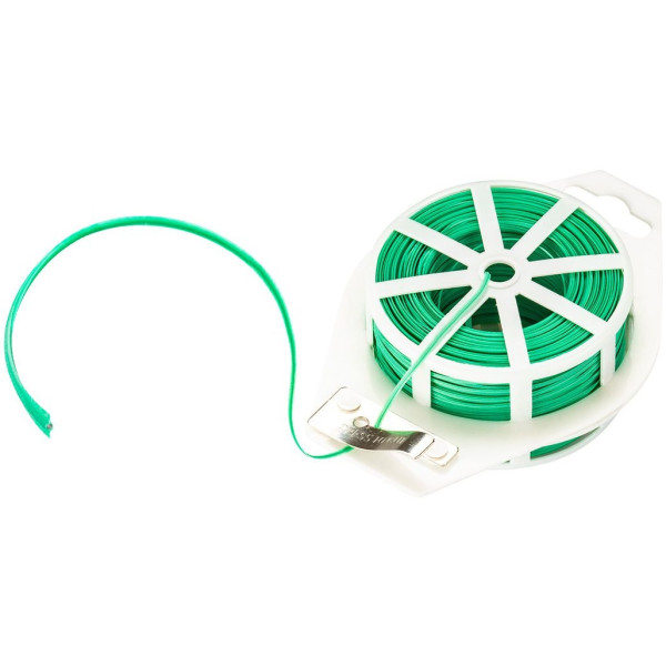 Дріт садовий Verto, ПВХ-оболонка, з обрізувачем, 0.15смх50м, зелений