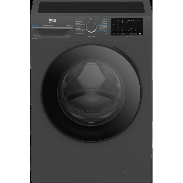 Пральна машина Beko фронтальна, 8кг, 1400, A, 50см, дисплей, пар, інвертор, темно-сірий